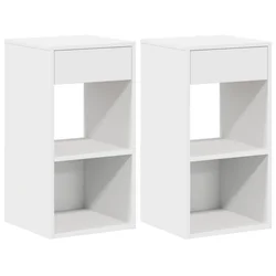 Vidaxl Nočne omarice s predalom 2 kosa bela 35x34x66,5 cm