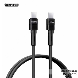 Kabl Remax Leya RC-C091 Type-C na Type-C 65W PD Fast Charging crni