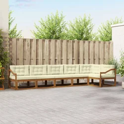 Set vanjskih sofa s jastukom 6 pcs Prirodna i krem