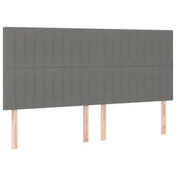 Vidaxl Vzglavje postelje temno sivo 180x5x118/128 cm blago