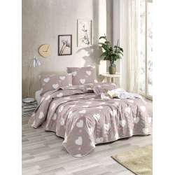 Aberto Design Komplet posteljina za francuski ležaj Roze-Bela