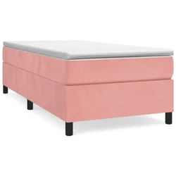 Vidaxl Box spring postelja z vzmetnico roza 100x200 cm žamet
