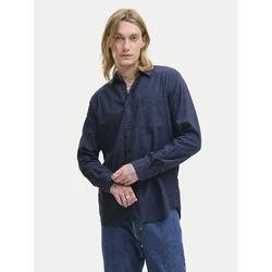 Jack & Jones Srajca Classic Melange 12278416 Mornarsko modra Regular Fit