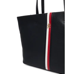 Ročna torba Tommy Hilfiger Th Corp Ess Tote AW0AW19334 Mornarsko modra