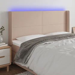 LED uzglavlje boja cappuccina 183x16x118/128cm od umjetna koža