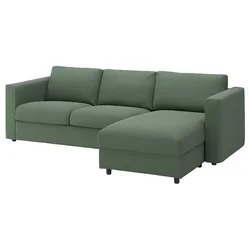 VIMLE Sofa trosed, s lenjivcem/Knäbäck sivozelena