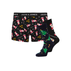 JACK & JONES Set muške bokserice i čarape 12266774, Crni