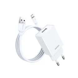 Remax Kućni punjač Kiddy RP-U95, 2.4A, USB-A, sa Micro USB kablom, Bijeli