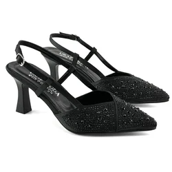 Mona shoes Ženske sandale na štiklu, Crne