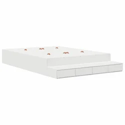 Vidaxl Postelja z dodatnim prostorom za shranjevanje Bela 140 cm