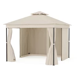Blumfeldt Gazebo Mondo Dual 3x3 z dvojno streho in mrežo proti žuželkam