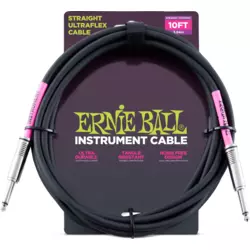 Ernie Ball 6048 10/3m Straight/Straight Instrument Cable - Black crni instrumentalni kabel