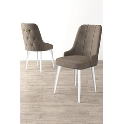 Hanah Home Set stolica Newa, 46x94x46 cm, 2 komada, Belo-smeđe