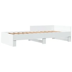 Vidaxl Posteljni okvir bel 75x190 cm inženirski les