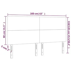 Vidaxl LED posteljno vzglavje temno modro 160x5x118/128 cm žamet