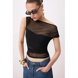 Trendyol Milla ženska bluza Tpraw26Bz00007, Crna