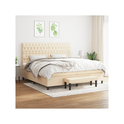 Den Box spring postelja z vzmetnico krem 200x200 cm blago