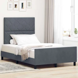 vidaXL Postelja Temno Siva 120x190 cm Žamet