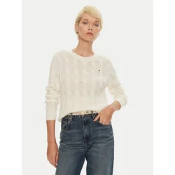 Tommy Hilfiger Pulover WW0WW43586 Écru Regular Fit