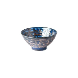 Modra keramična skleda MIJ Copper Swirl, o 16 cm