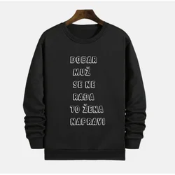 MAFIMI Muški duks Dobar muž se ne rađa, Crni