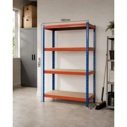Office Elegante Industrijska Metalna Polica 180x160x60 cm 4 Nivoa Nosivost 800 kg ( OE-MS-18016060 )