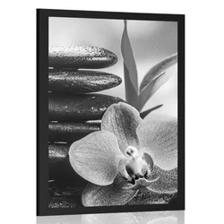 Plakat meditativna Zen kompozicija v črnobeli varianti - 60x90 no frame