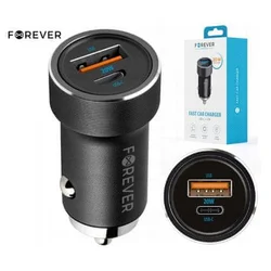 Forever CC-06 PD QC auto punjač (USB-C- USB) 20W crni ( 21281 )