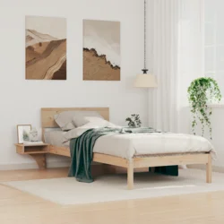 vidaXL Posteljni okvir z nočnimi omaricami Rjava 90 x 200 cm