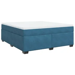 Vidaxl Box spring postelja z vzmetnico temno modra 180x200 cm žamet