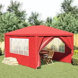 Šator za zabave 400 x 300 x 255 cm Crvena PE i čelik