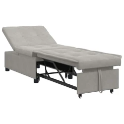 Krevet-sofa na razvlačenje Svijetlo siva 194 x 67 x 82 cm