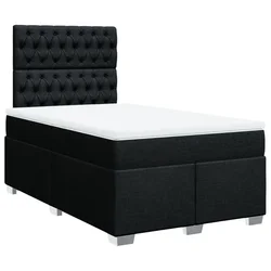 Vidaxl Box spring postelja z vzmetnico črn 120x200 cm blago
