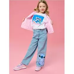 Sinsay - Wide leg farmerke Lilo & Stitch - plavi džins