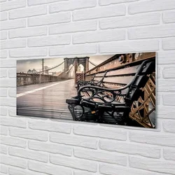 tulup.si Steklena slika Večina klop 140x70 cm 4 obešalnika