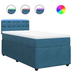 Vidaxl Box spring postelja z vzmetnico modra 100x200 cm žamet