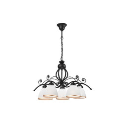 Luster na lancu RETRO II 5xE27/60W/230V crni mat