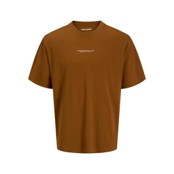 JACK & JONES Majica Rikkie konjak/bela