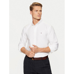 Tommy Hilfiger Srajca Solid Heritage MW0MW35774 Bela Regular Fit