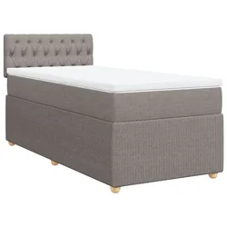 Vidaxl Box spring postelja z vzmetnico taupe 100x200 cm blago
