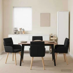 Trpezarijske stolice 4 pcs Tkanina Crna 60 x 56 x 96 cm