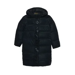 Guess HOODED LS LONG PUFFER Črna