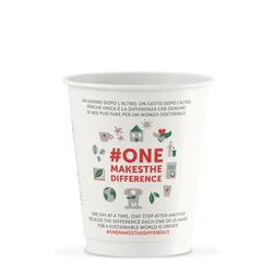 Illy papirnati lonček s pokrovom za kavo bel 236 ml