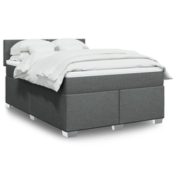 vidaXL Box spring posteljni z vzmetnico temno siv 140x190 cm blago