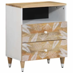 vidaXL Nočna omarica 50x33x60 cm trden mangov les