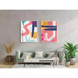 Wallity Dekorativne uramljene slike, 50x70cm, 2 komada, Šarene
