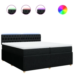 vidaXL vidaXL Box spring postelja z vzmetnico črn 200x200 cm blago, (21307724)