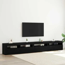Set TV komoda S LED lampica 3 pcs Crni hrast 270 x 35 x 40 cm