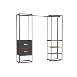 Songmics Oprta garderobna omara za oblačila 40x150x180 cm rjava