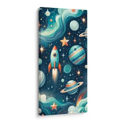 Slika pisani planeti in zvezde - 50x100